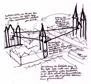 Diplom - Der Ort und sein Einfluss auf das Gebäude - Skizze Prag
